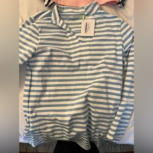 Dudley Stephen India Bell Sleeve Tunic Top in blue and White Stripe Size medium